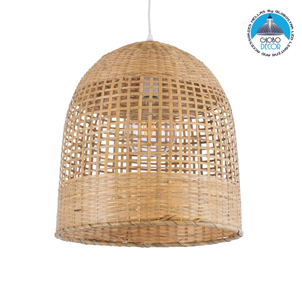 GLOBOSTAR® BORA-BORA 01735 Boho Κρεμαστό Φωτιστικό Οροφής με Ντουί 1 x E27 AC 220-240V IP20 - Μπεζ - Μ42 x Π42 x Υ44cm